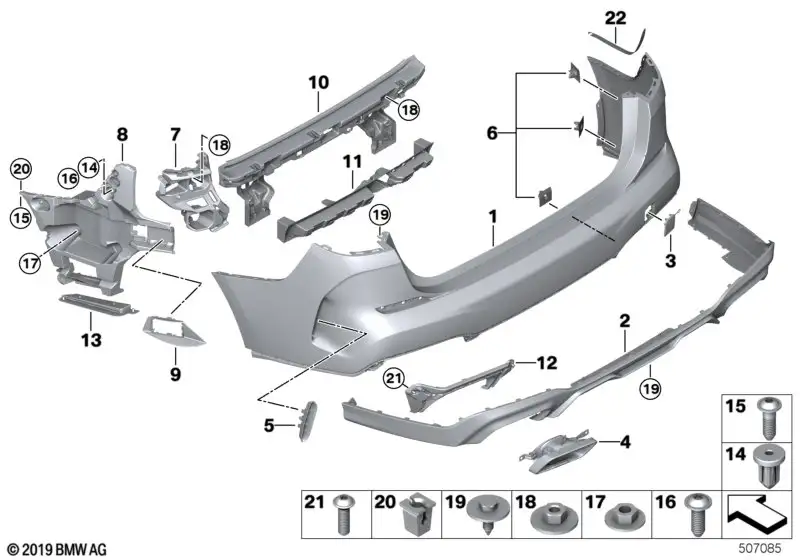 BMW Adapter Diffusor hinten links F44 51129477965
