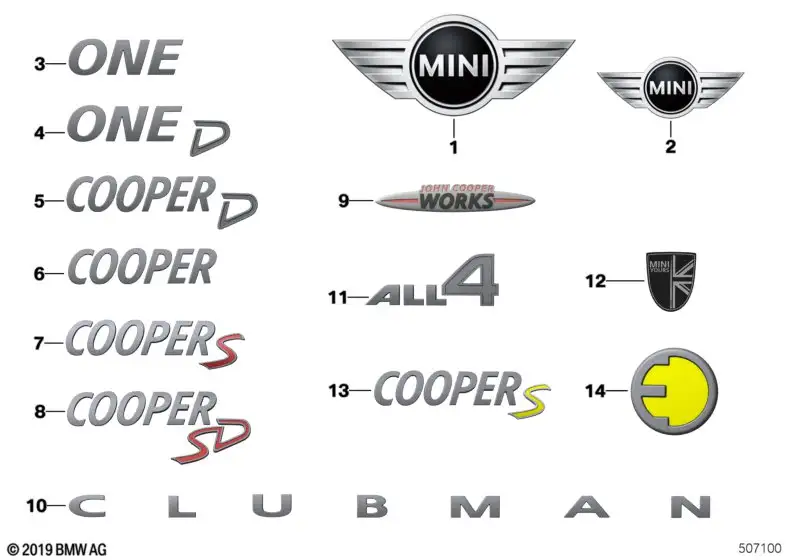 MINI MINI Emblem hinten 51149447809 - Bildposition 02