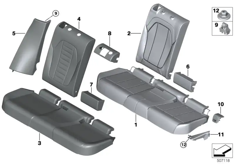 BMW Blende Isofix Mitte F97 F98 G01 G02 52207474106 - Bildpositio