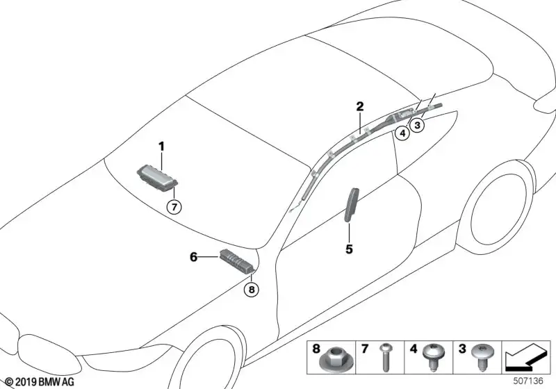 BMW Kopfairbag links F92 G15 72127427113