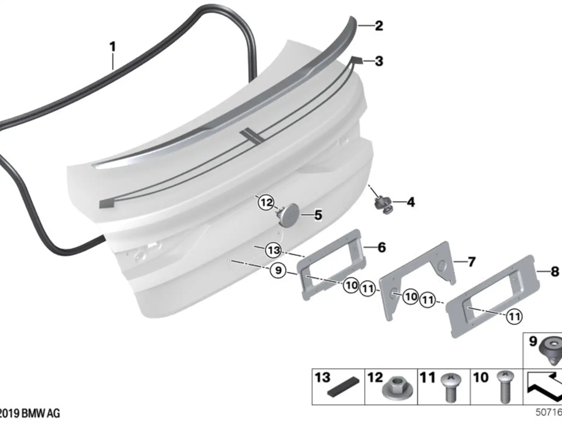BMW Klebeband Heckspoiler F44 51628077437