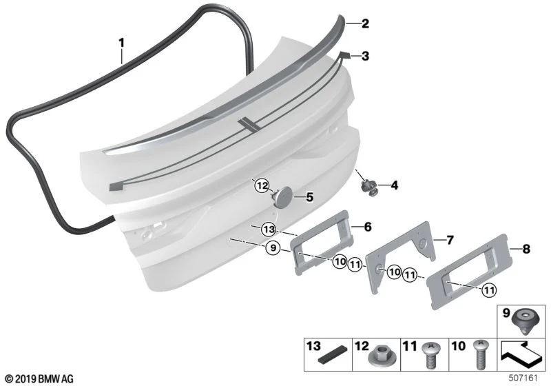 BMW Klebeband Heckspoiler F44 51628077437