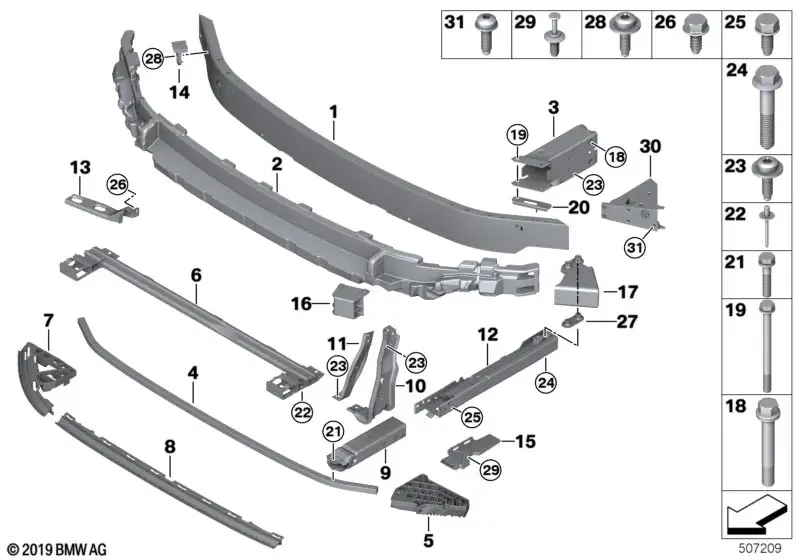 BMW Stossabsorber Mitte F56E 51117499522