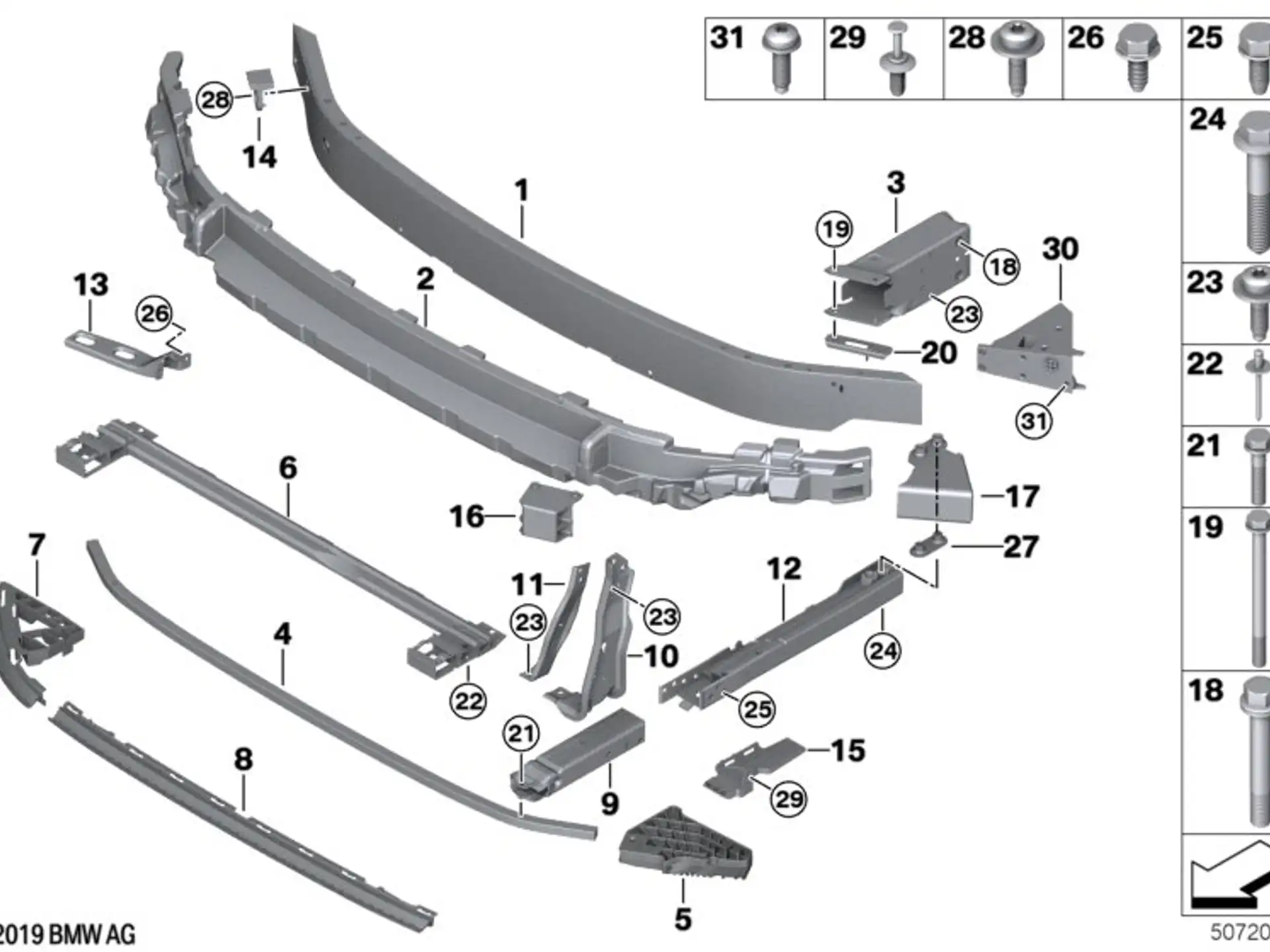 BMW Deformationselement rechts F54 51117351522