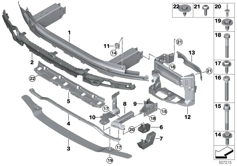 BMW Querträger Stossfänger vorn F90 51118073502
