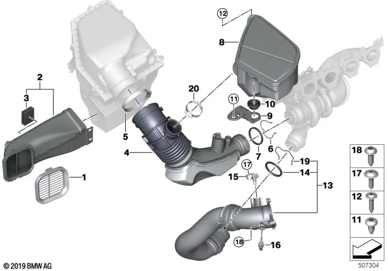 BMW Ansaugkanal G11 G12 G14 G15 G16 G30 G31 G32 13717643299