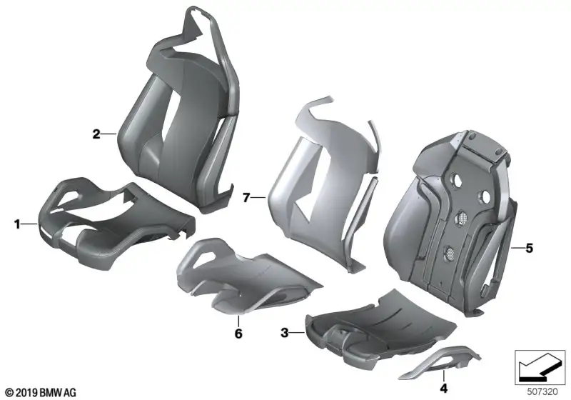 BMW Bezug Sportsitz Lehne Leder 52109882666 - Bildposition 02