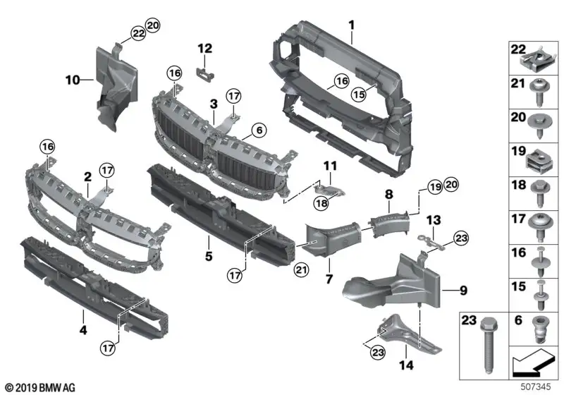 BMW Halter Luftführung rechts 51647434062