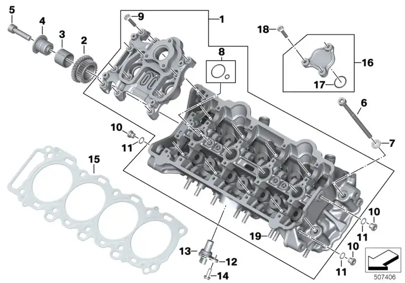 BMW Zylinderkopf K67 11129480981