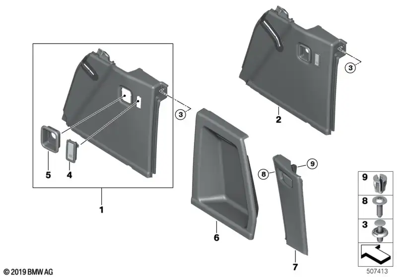 BMW Blende D-Säule unten rechts 51477446104 - Bildposition 07
