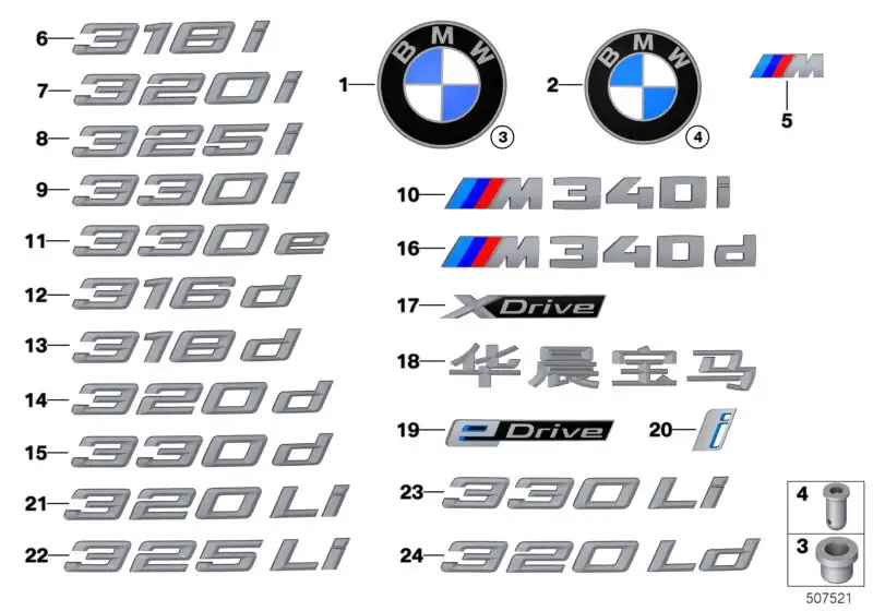 BMW Schriftzug G20 G21 51147494328
