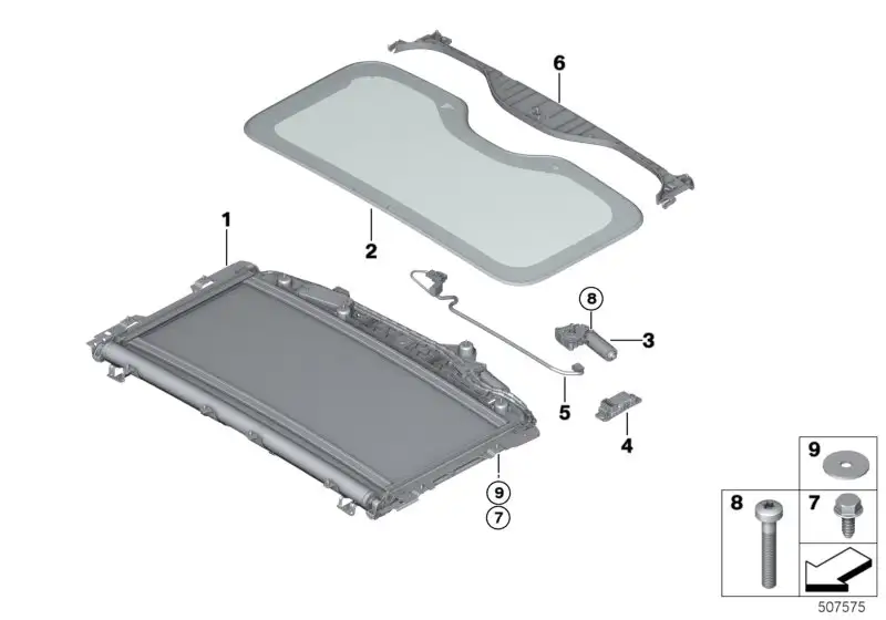 BMW Glasdeckel G07 54107454034