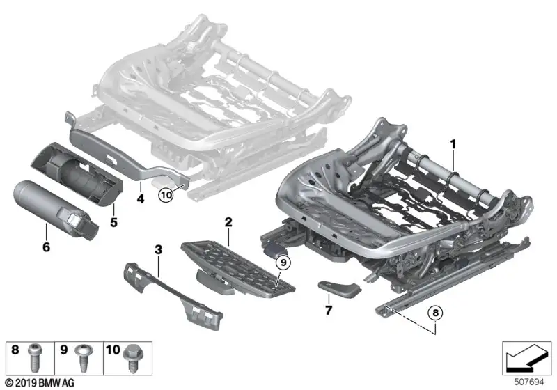 BMW Sitzmechanik Sportsitz links G01 G02 G20 G21 52107414603 - Bi
