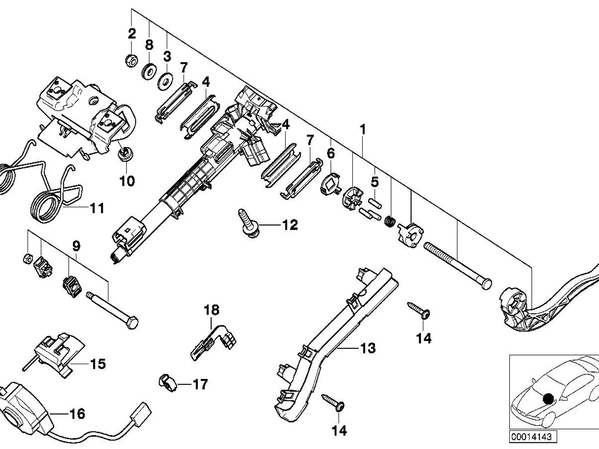 BMW Lenkwinkelsensor E38 E39 E46 E52 E53 E83 R50 R52 R53 32306793632