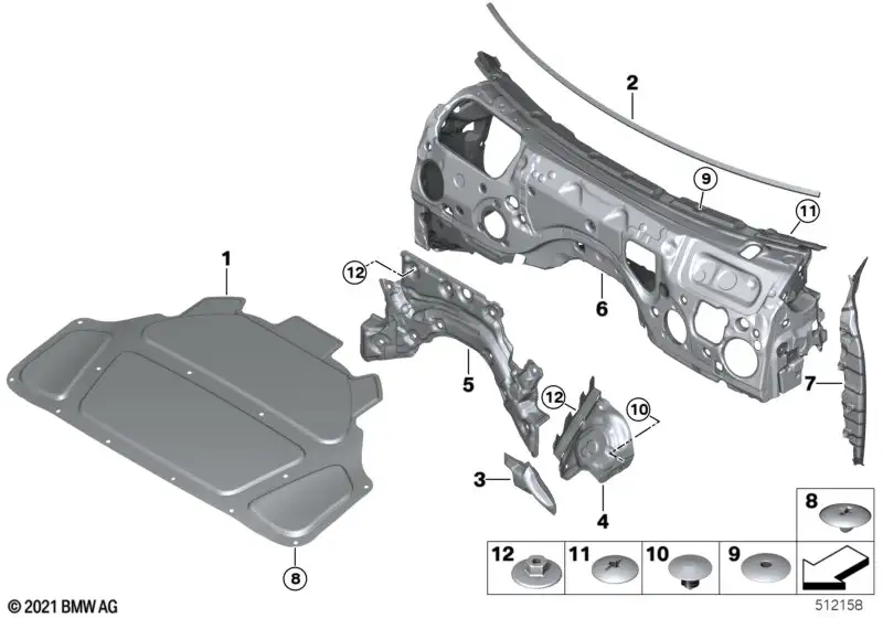 BMW Abdichtung Seitenrahmen links 51489484179 - Bildposition 07