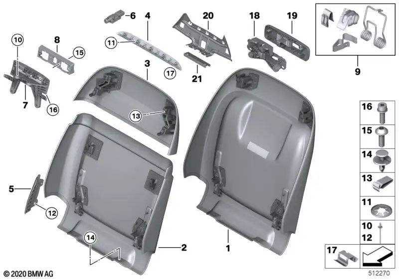 BMW Rückwand Komfortsitz Leder oben 52109475998 - Bildposition 03