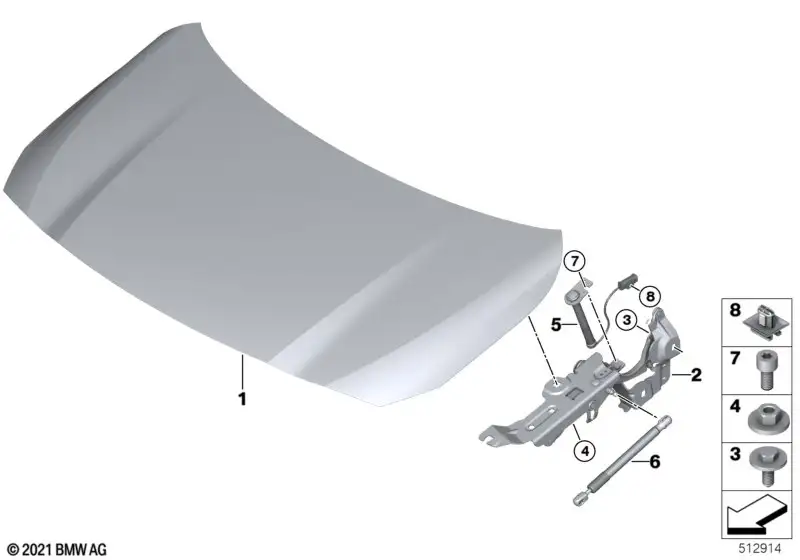 BMW Gasfeder Frontklappe Aktiv 51238737114 - Bildposition 06