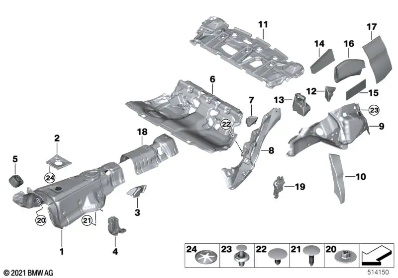 BMW Schallisolierung Boden hinten 51477446768 - Bildposition 06