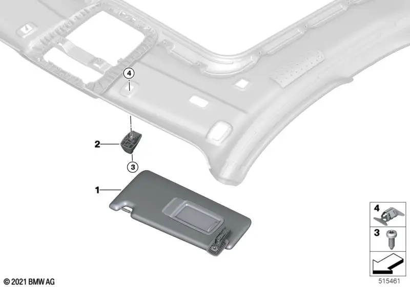 BMW Sonnenblende mit Label rechts 51168097328 - Bildposition 01