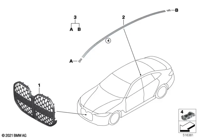 BMW Ziergitter Front 51135A79D40 - Bildposition 01