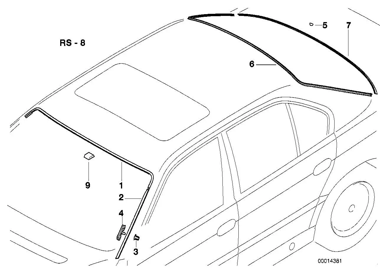 BMW Abdeckung Oberteil E38 51318125887 - 7er E38
