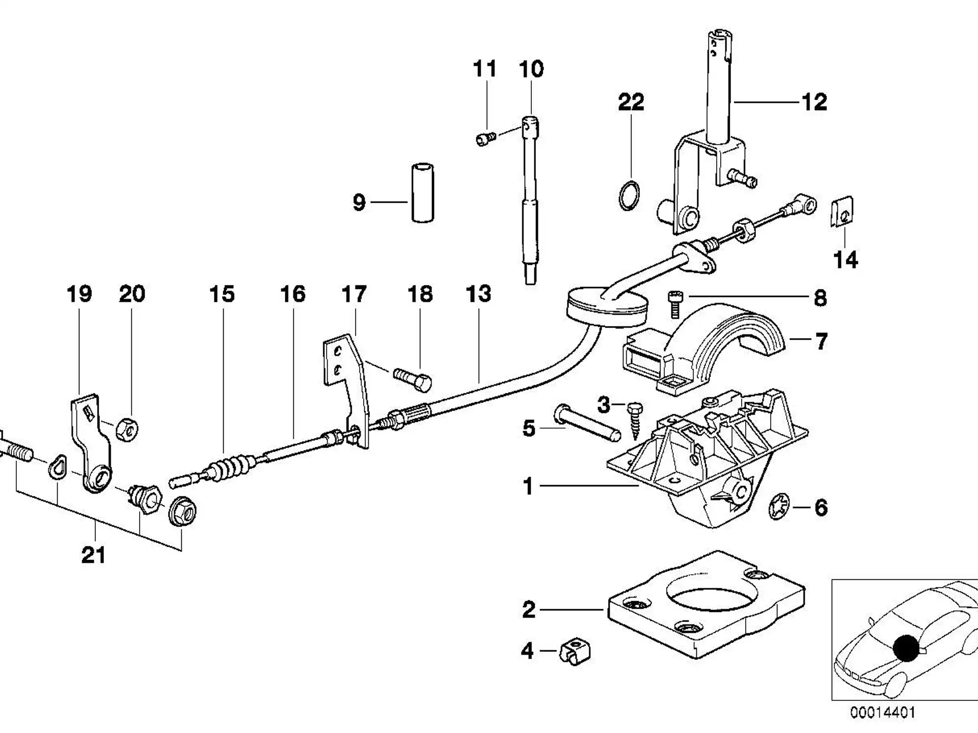 BMW Seilzug geräuschdämpfend E36 25161423395