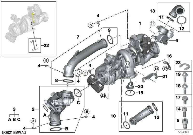 BMW Reparatursatz Koppelstange 11658477136 - Bildposition 22