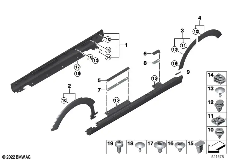 BMW Schwellerverkleidung Rechts 51775A36C16 - Bildposition 01