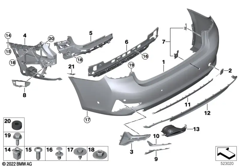 BMW Blende Verkleidung hinten links 51127473077 - Bildposition 03
