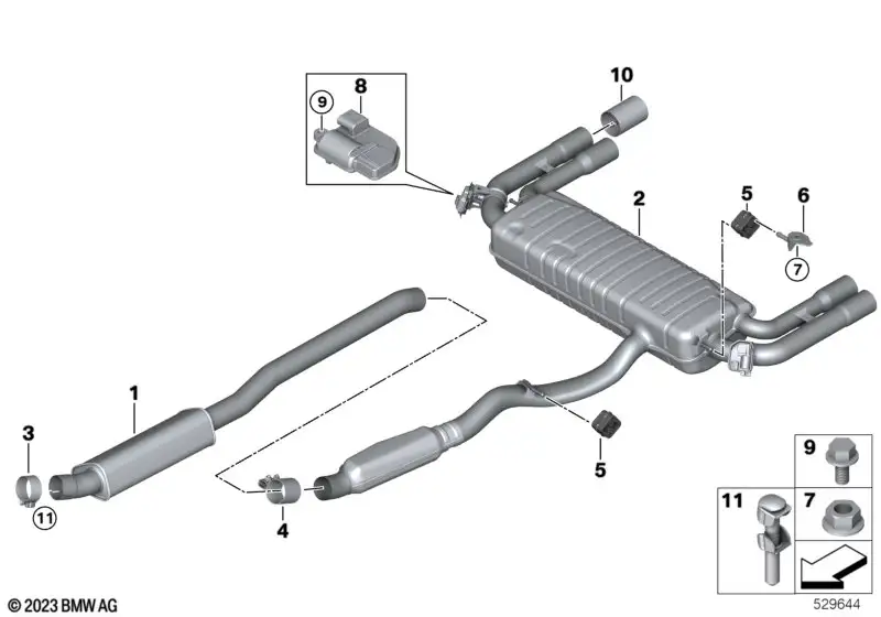 BMW Endrohrblende 18305A6EC33 - Bildposition 10