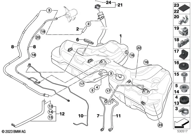 BMW Distanzgummi 16116750477 - Bildposition 16