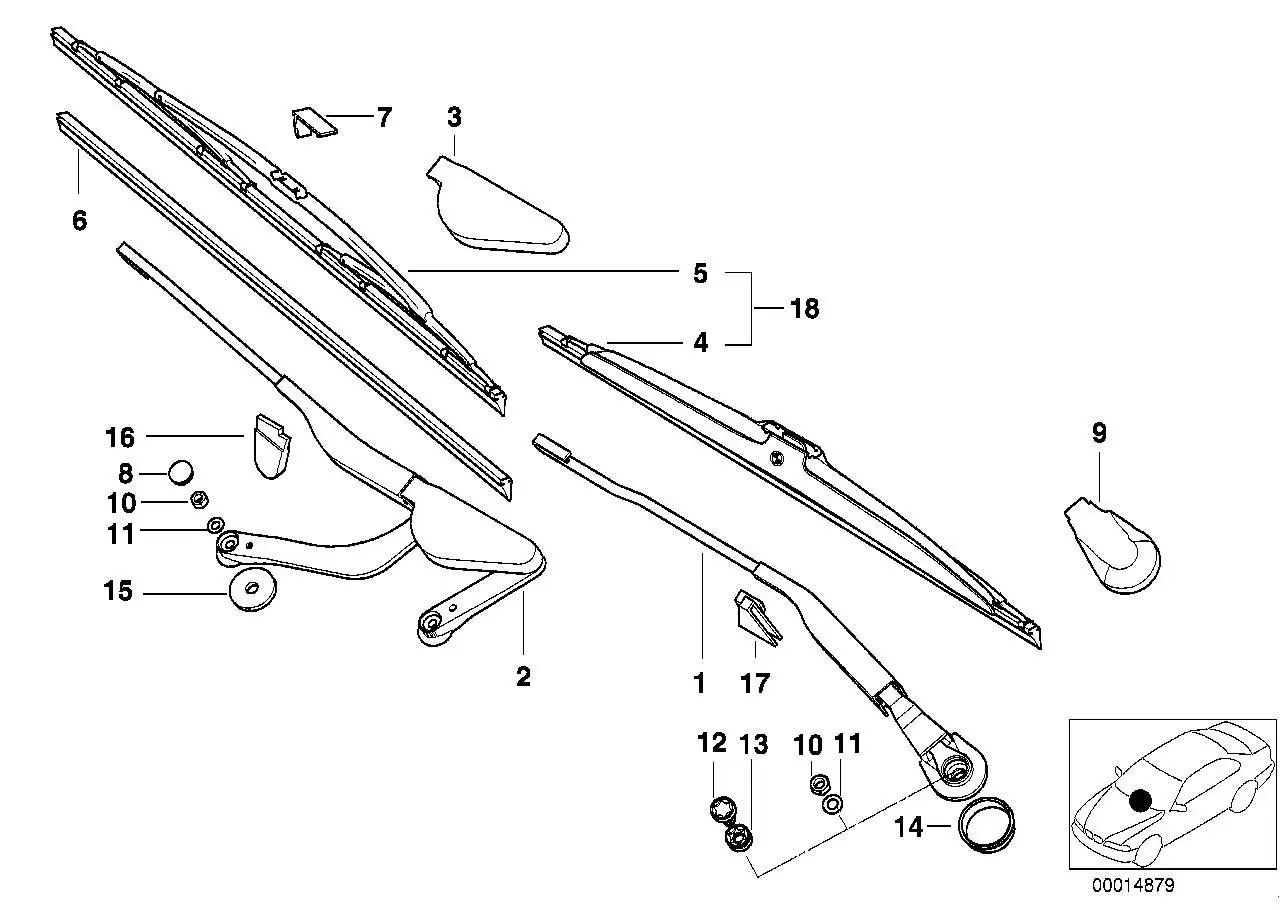 BMW Wischarm links E38 61618239109