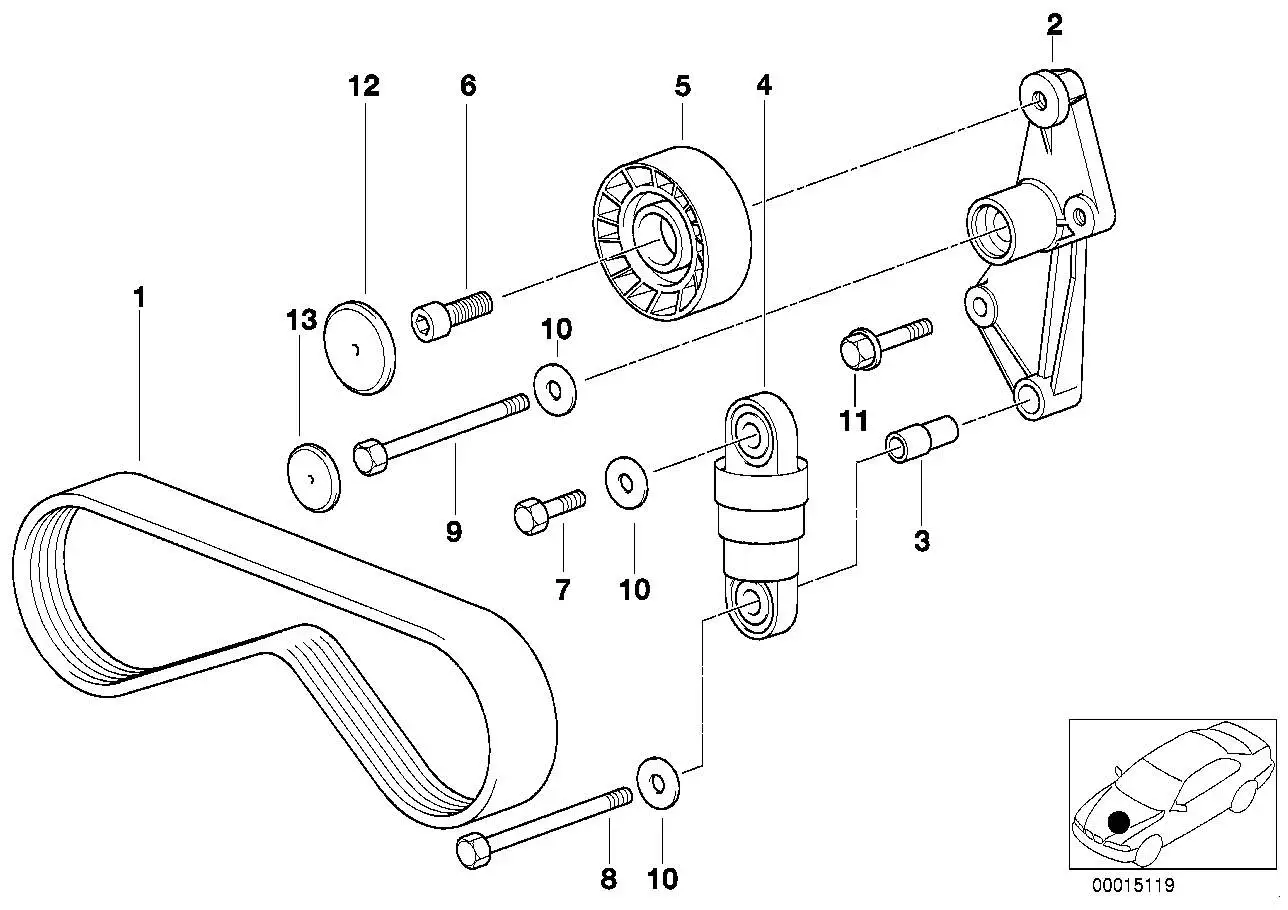 BMW Keilrippenriemen E34 E36 E38 E39 11281703943 - Z3 E36, 5er E3