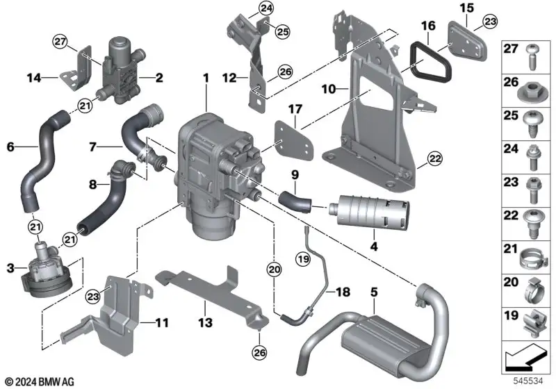BMW Umwälzpumpe - Standheizgerät 64125A53128 - Bildposition 03