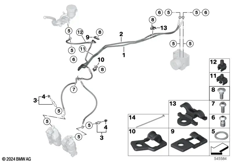 BMW Bremsleitung Steuerkreis vorn 34325A8CCB9 - Bildposition 02