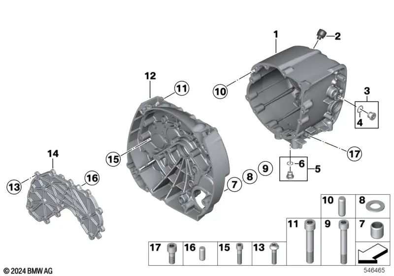 BMW Getriebegehäuse schwarz 23001539539 - Bildposition 01