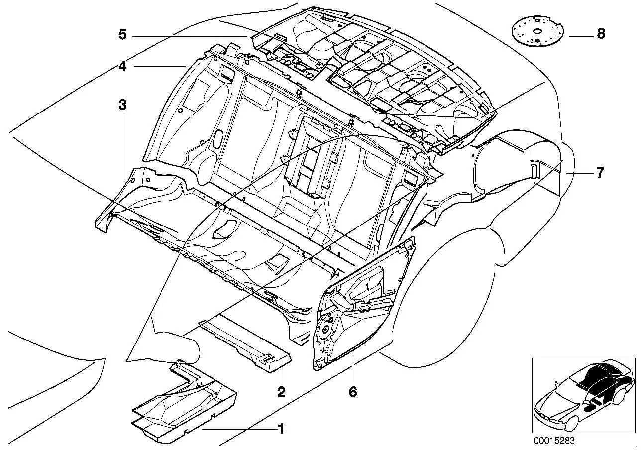BMW Schallisolierung Tür hinten links E39 51488159937 - 5er E39