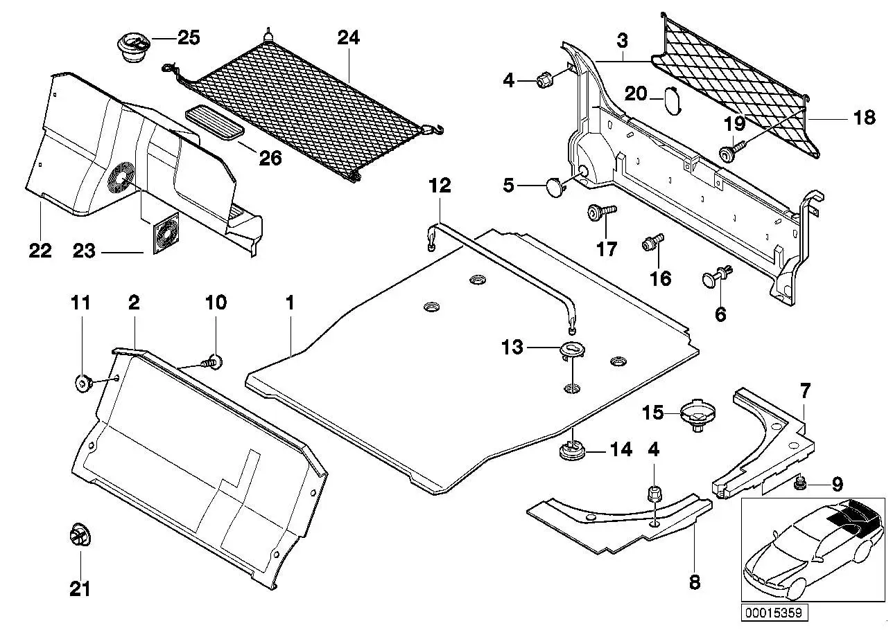 BMW Gepäckraumnetz E38 51478229781