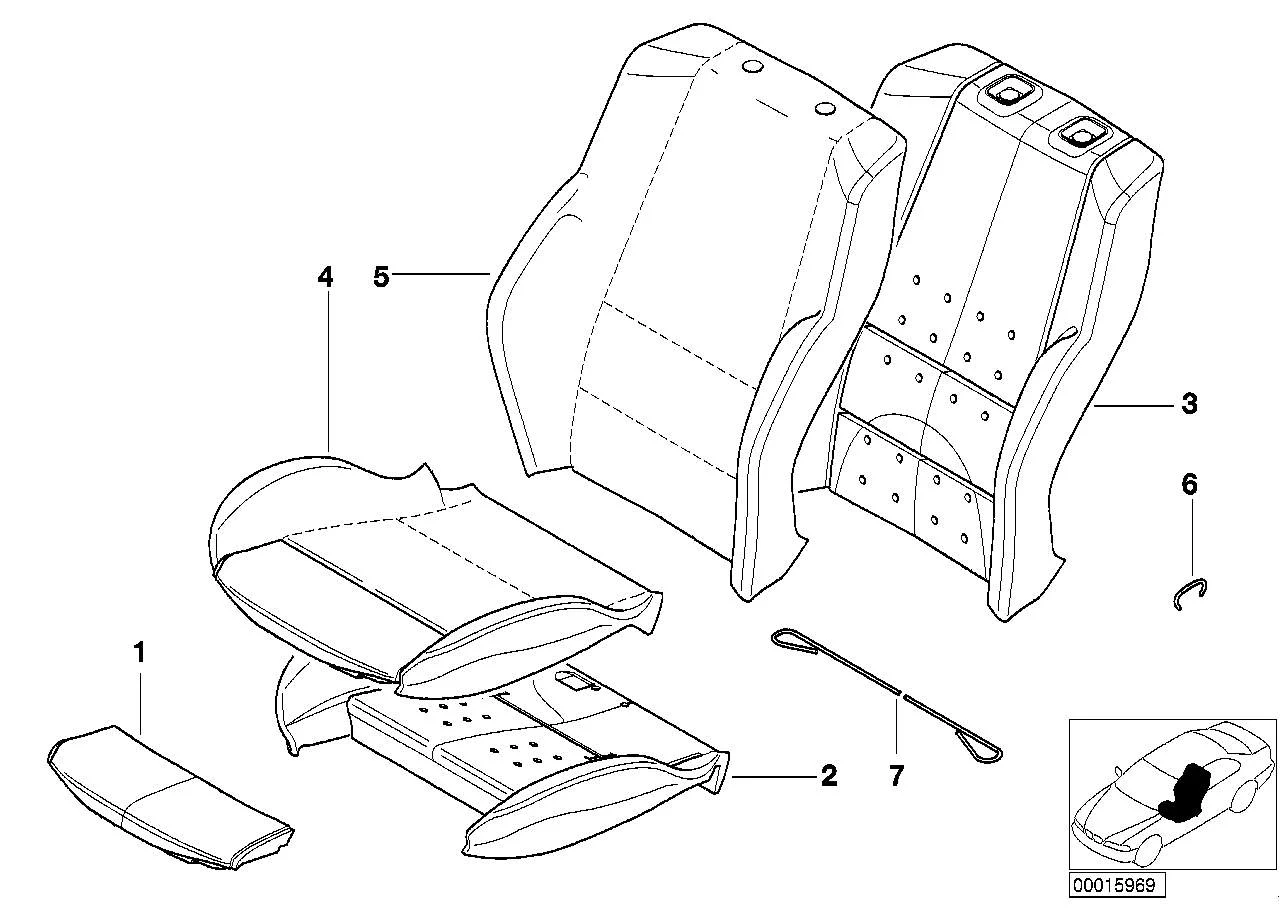 BMW Polsterteil Sitz E46 52108261013