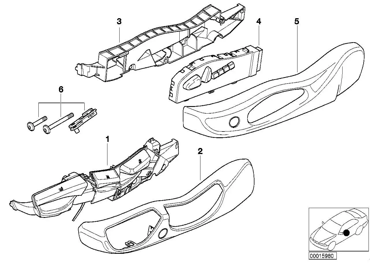 BMW Betätigungseinheit links E46 E53 E83 E85 E86 52108251625 - Bi