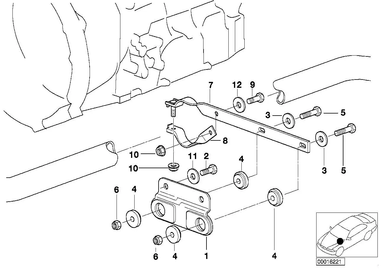 BMW Träger Abgasanlage E46 18301732929