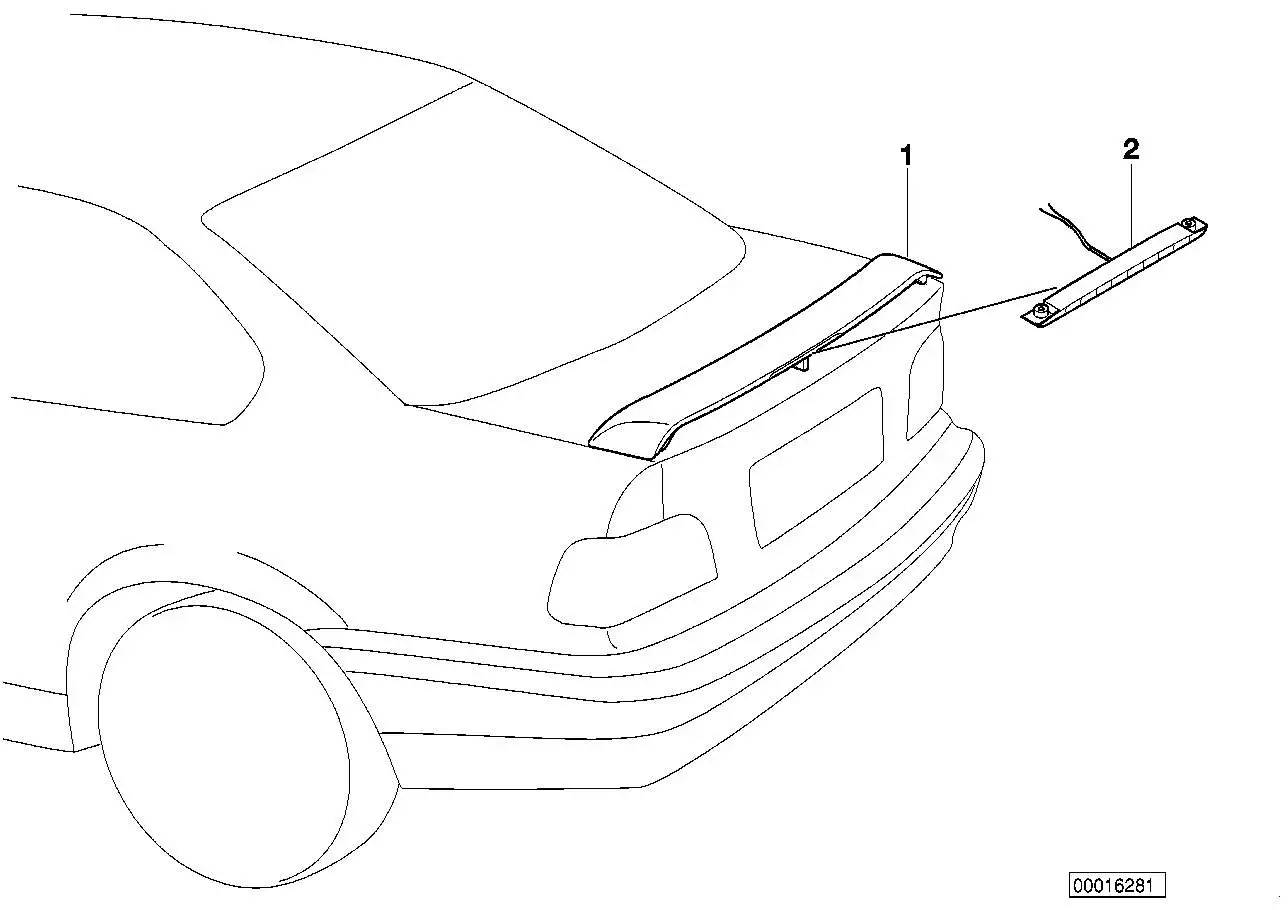 BMW Bremsleuchte Heckspoiler E36 82699413957 - Z3 E36