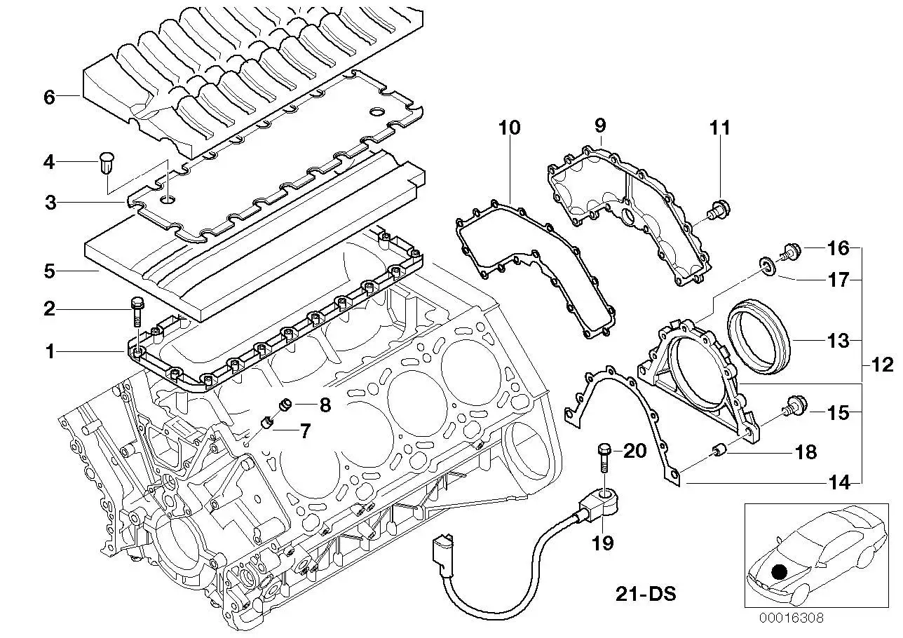 BMW Klopfsensor E38 E39 E52 E53 E60 E61 E63 E64 E65 E66 E70 13627