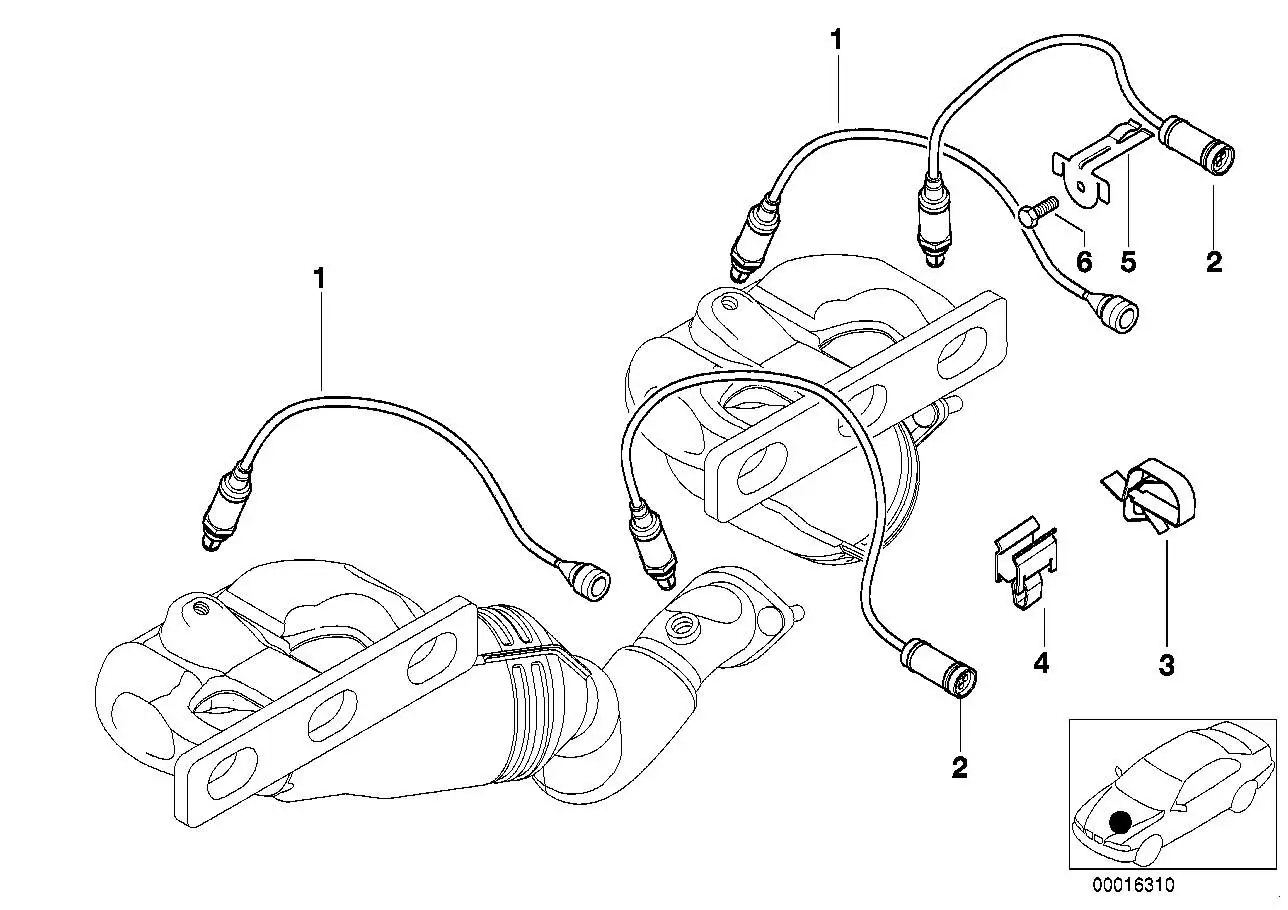 BMW Halter Lambdasondenleitung E46 E85 11781437782 - 3er E46, Z4