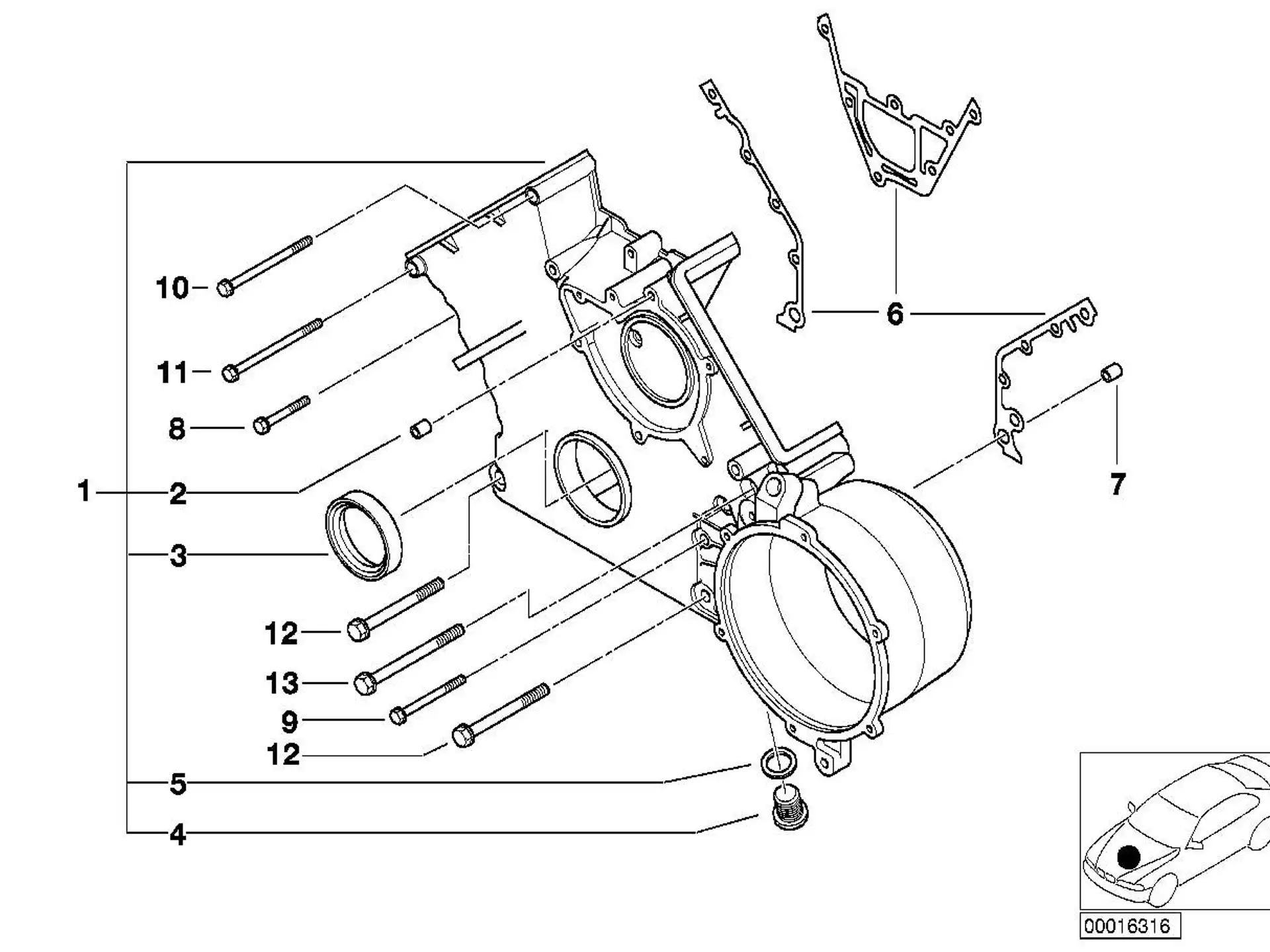 BMW Sechskantschraube mit Scheibe E31 E38 E39 E46 E52 E53 E60 E61 E63 E64 E65 E66 E83 E85 E86 E90 E91 E92 07119905548