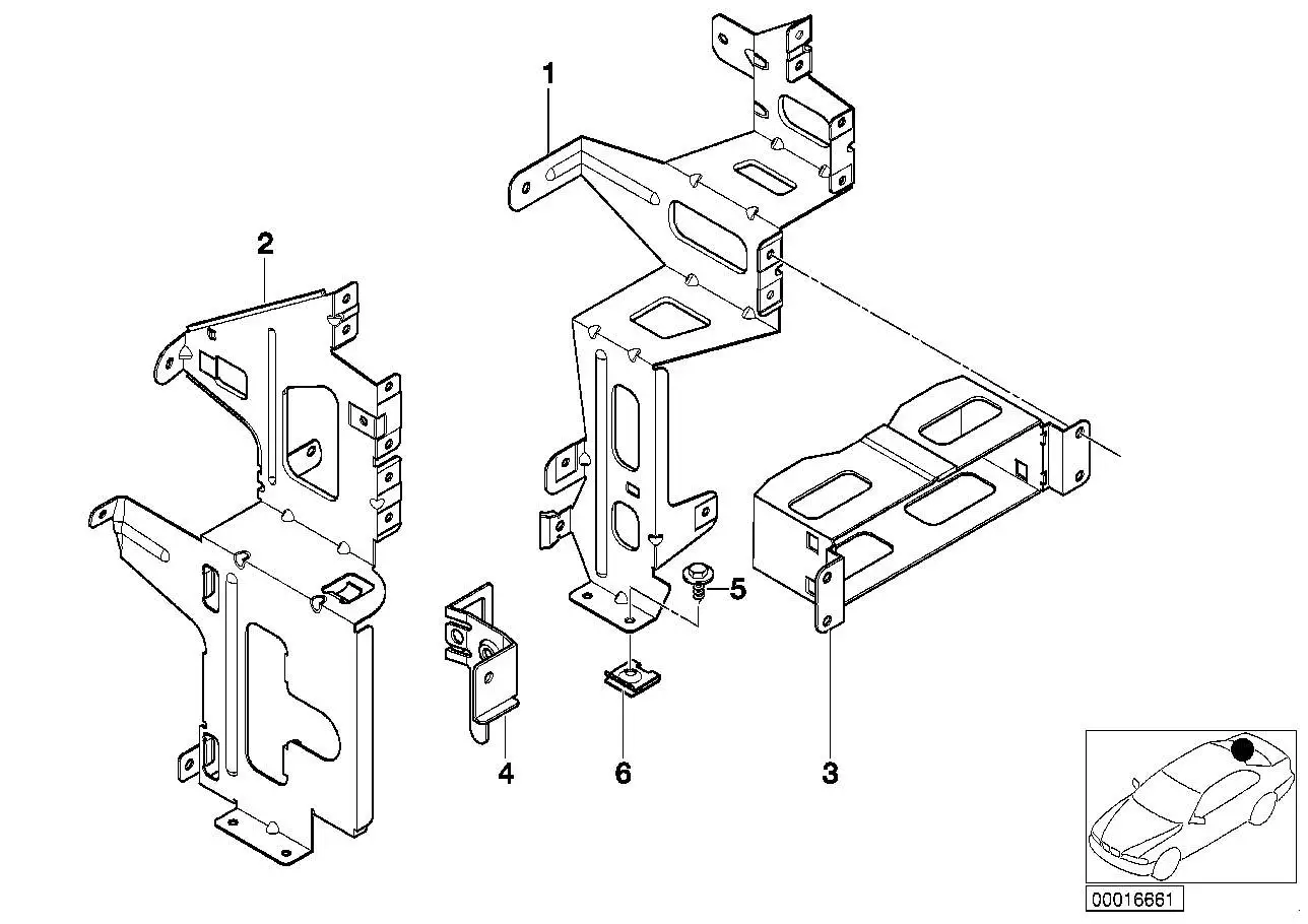 BMW Halter Bordmonitor-Radio E46 65128370931