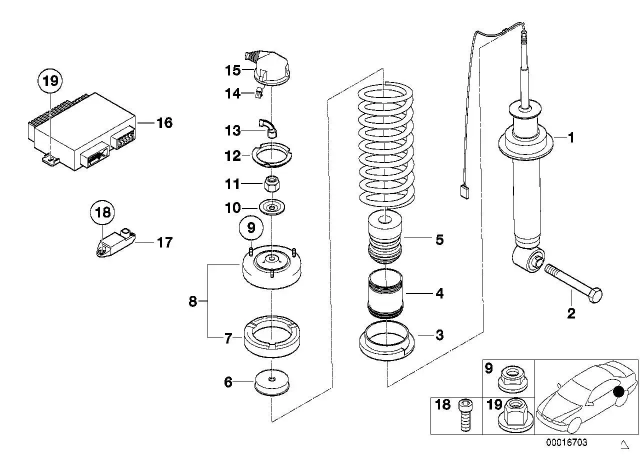 BMW Zusatzdämpfer hinten E38 E39 33531091602 - Bildposition 05