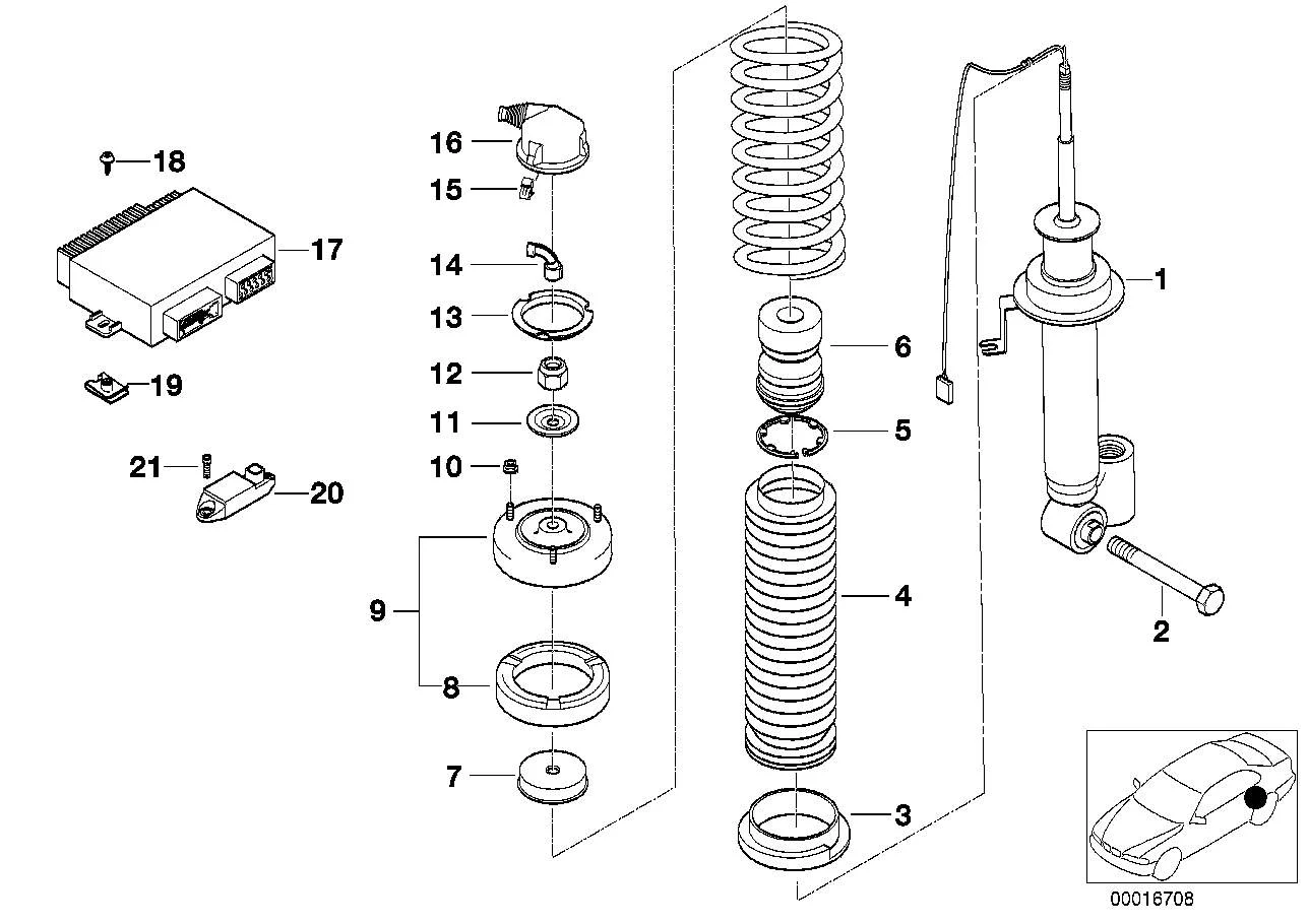 BMW Federunterlage oben E24 E32 E38 33531133048