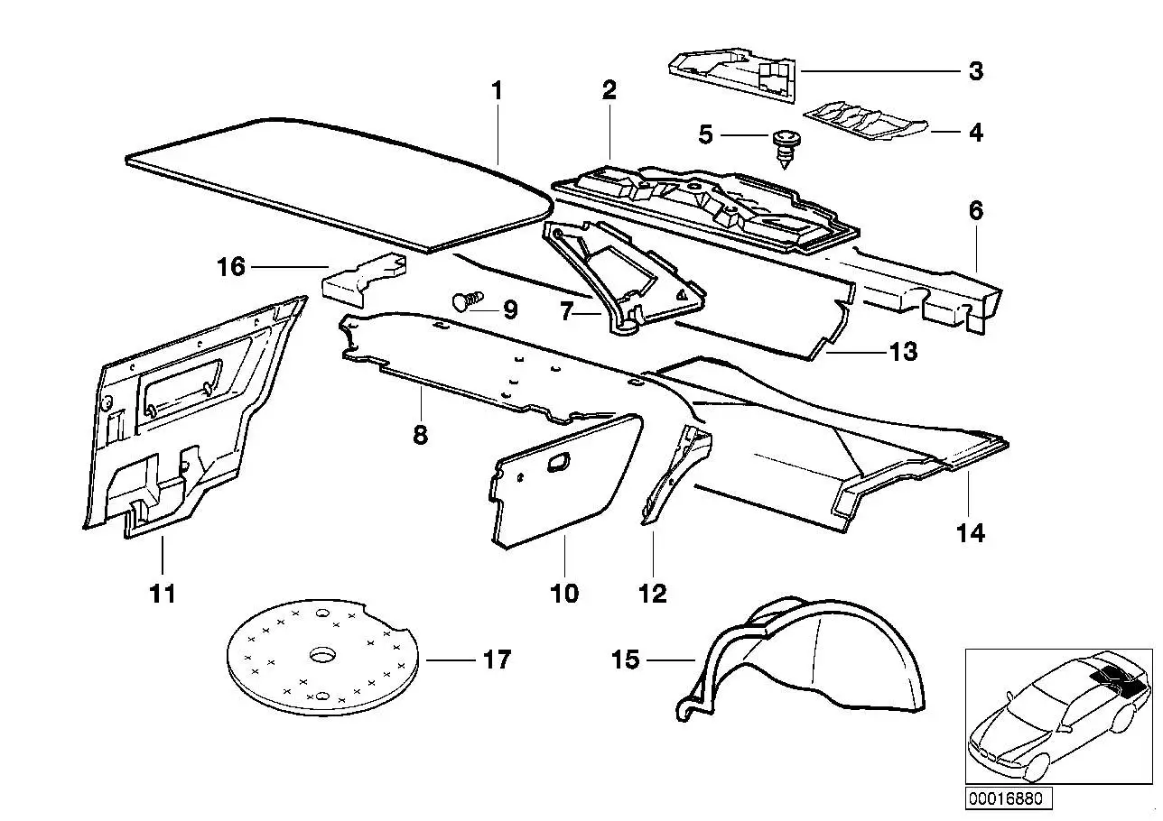 BMW Schallisolierung Dach E36 51481977023 - Z3 E36