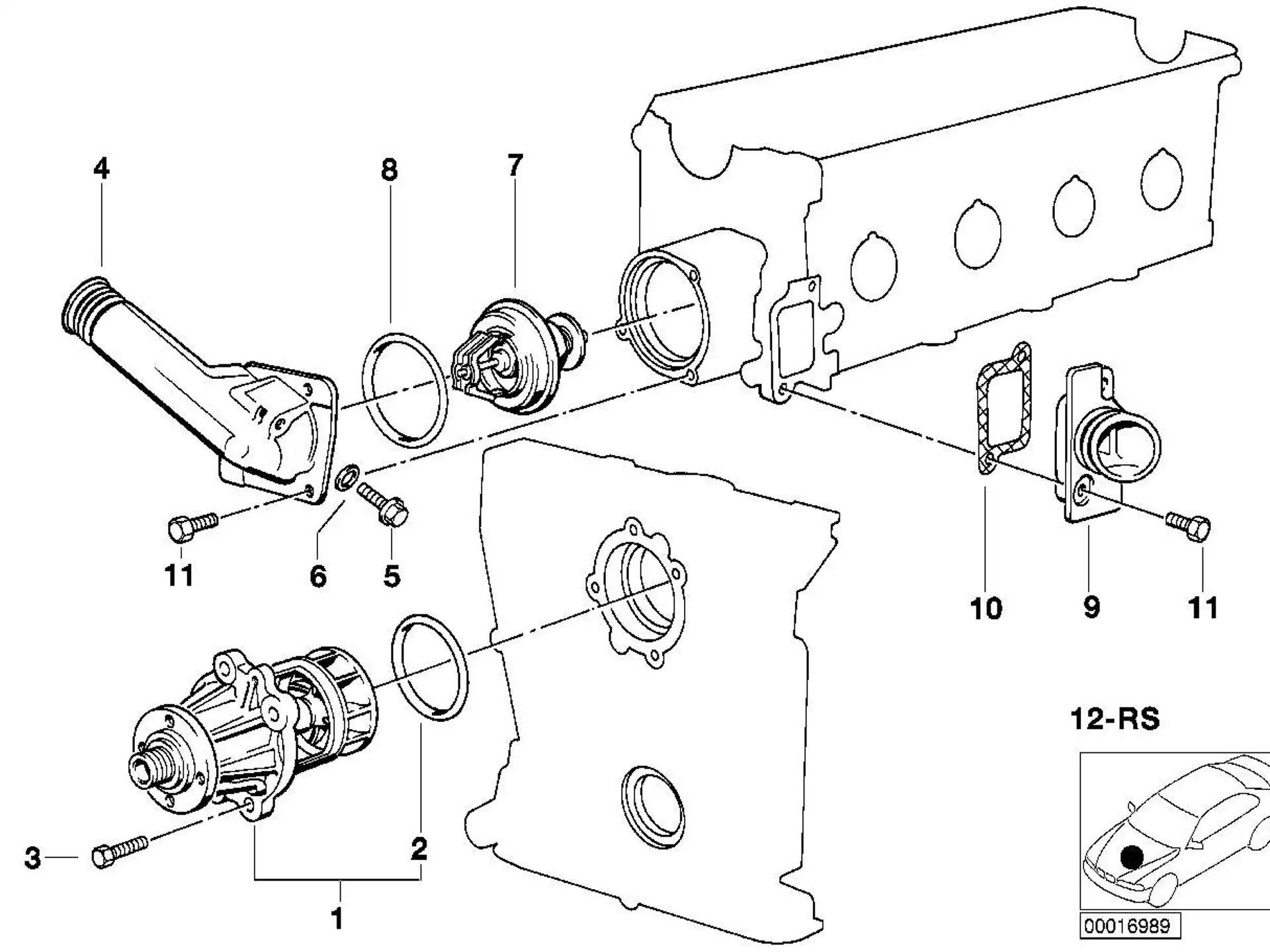 BMW Thermostatgehäuse E30 E34 E36 11531709819